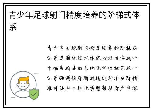 青少年足球射门精度培养的阶梯式体系